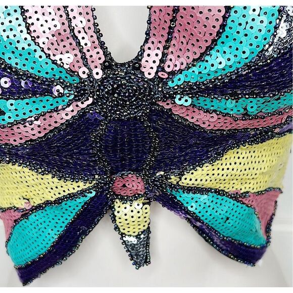 BUTTERFLY SEQUIN TOP Multi Colored One Size - Picture 3 of 7